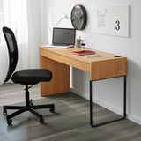 MICKE Desk, oak effect, 142x50 cm
