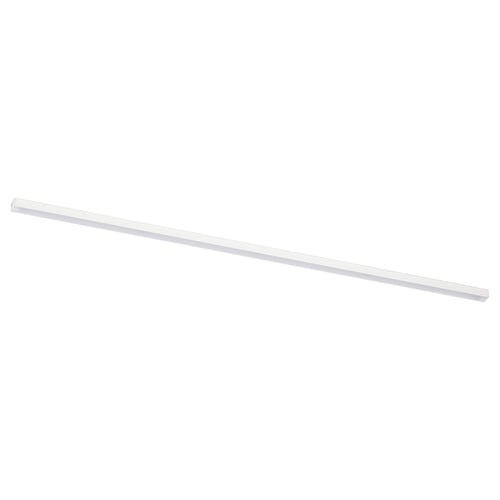 A MITTLED light bar, white, made of aluminium and plastic. Its sleek and linear, designed for kitchen use, offering bright and dimmable light.