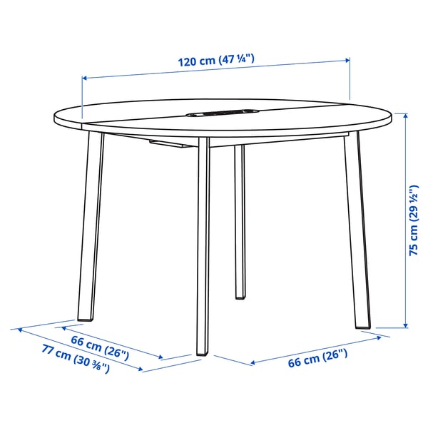 MITTZON Conference table, round walnut veneer/black, 120x75 cm