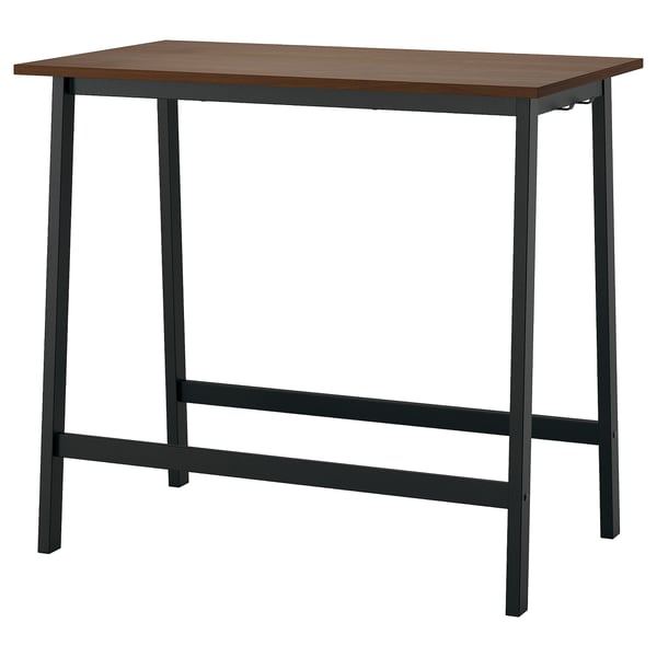 MITTZON Conference table, walnut veneer/black, 120x68x105 cm