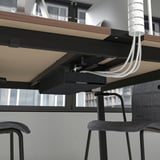 MITTZON Conference table, walnut veneer/black, 120x108x75 cm
