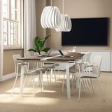 MITTZON Conference table, walnut veneer/white, 120x108x75 cm