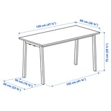 MITTZON Conference table, walnut veneer/white, 120x68x75 cm