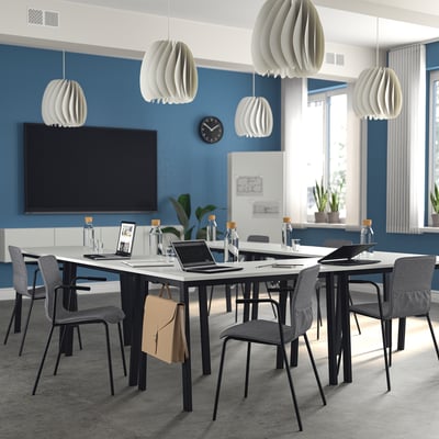 MITTZON Conference table, white/black, 120x68x75 cm
