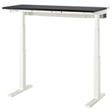 MITTZON Desk sit/stand, electric black stained ash veneer/white, 120x60 cm