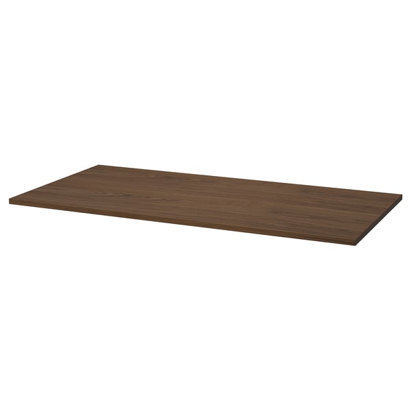MITTZON dark wood table top, sleek, rectangular, cleanable surface, wooden grain pattern.