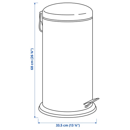 Illustration with measurements for the product: MJÖSA.