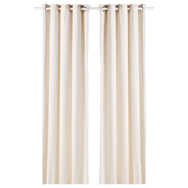 MOALINA Curtains, 1 pair, beige, 145x300 cm