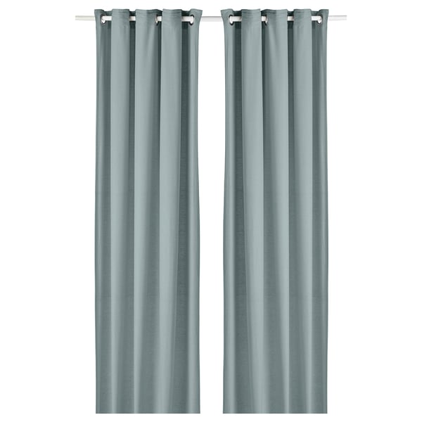 MOALINA Curtains, 1 pair, light blue, 145x300 cm