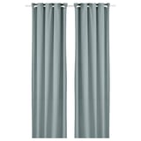 MOALINA Curtains, 1 pair, light blue, 145x300 cm