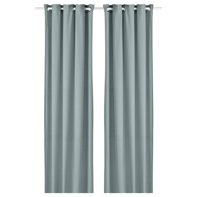 MOALINA Curtains, 1 pair, light blue, 145x300 cm