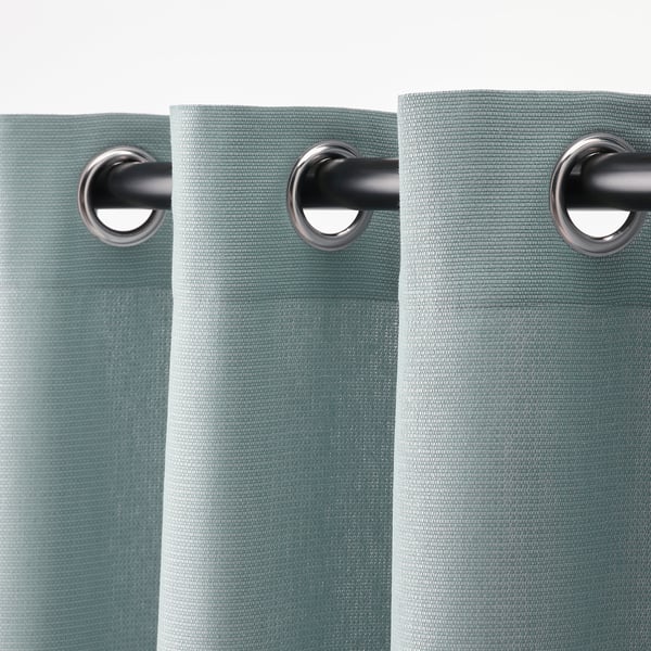 MOALINA Curtains, 1 pair, light blue, 145x300 cm
