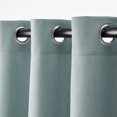 MOALINA Curtains, 1 pair, light blue, 145x300 cm