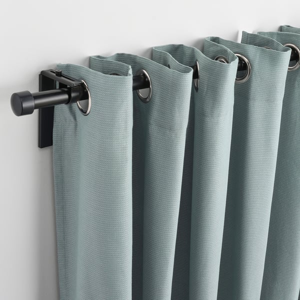 MOALINA Curtains, 1 pair, light blue, 145x300 cm