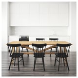 MÖCKELBY / NORRARYD Table and 6 chairs, oak/black, 235x100 cm