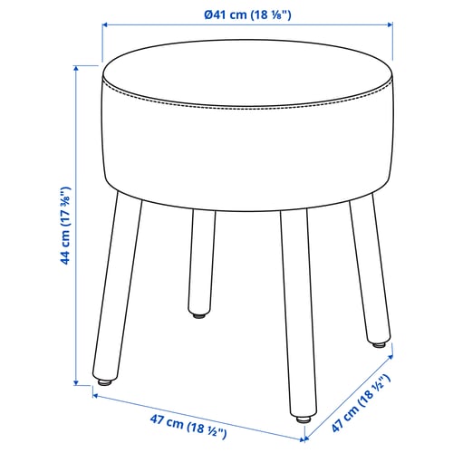 Illustration with measurements for the product: MÖRTFORS.