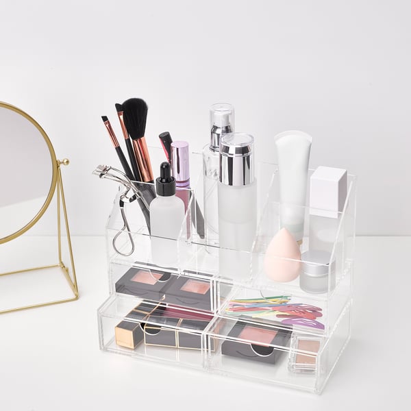 MOJAN Make-up storage w comp/2 drawers, 25x9 cm
