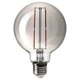 MOLNART LED bulb E27 120 lumen, globe grey clear glass, 95 mm