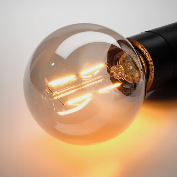 MOLNART LED bulb E27 120 lumen, globe grey clear glass, 95 mm