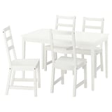 NÄSINGE / NORDVIKEN Table and 4 chairs, white/white, 130x80 cm