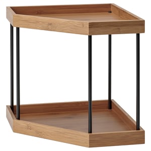 NÅLBLECKA Corner shelf, metal/bamboo for kitchen countertop