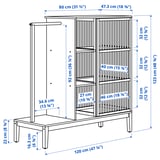 NORDKISA Open wardrobe with sliding door, bamboo, 120x123 cm