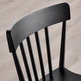 NORRARYD Bar stool with backrest, black, 74 cm