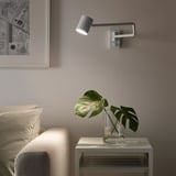 NYMÅNE Wall lamp w swing arm, wired-in, white