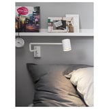 NYMÅNE Wall lamp w swing arm, wired-in, white