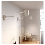 NYMÅNE Wall lamp w swing arm, wired-in, white