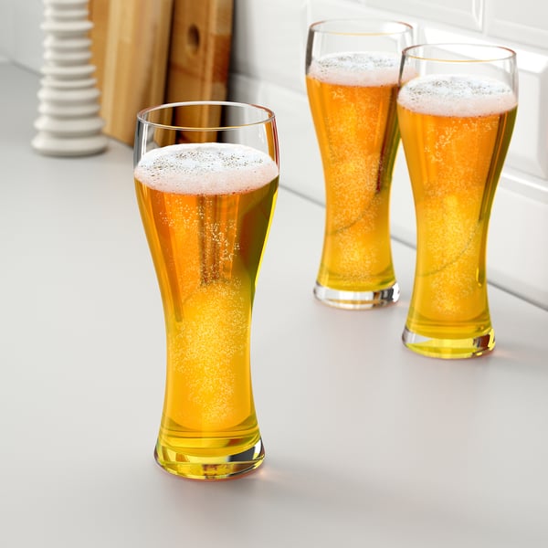 OANVÄND Beer glass, clear glass, 63 cl
