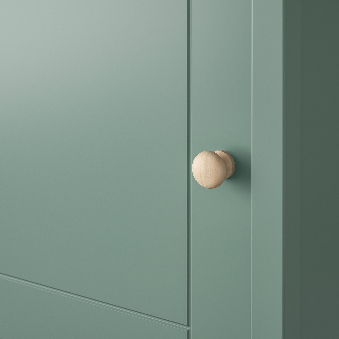 OLDERDALEN bedside table, grey-green/pine, 47x43 cm - IKEA
