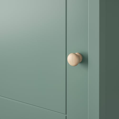 OLDERDALEN bedside table, greygreen/pine, 47x43 cm IKEA