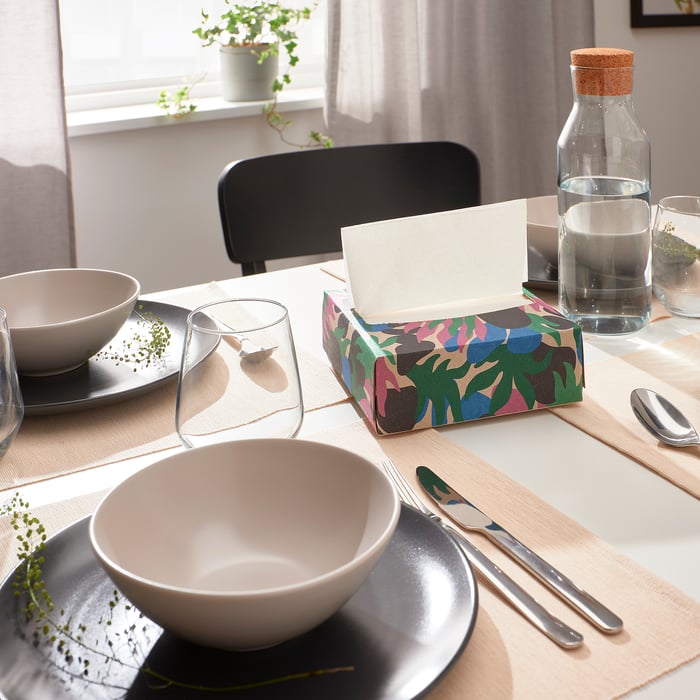 PALPFJÄRIL paper napkin, patterned/multicolour, 16x32 cm IKEA