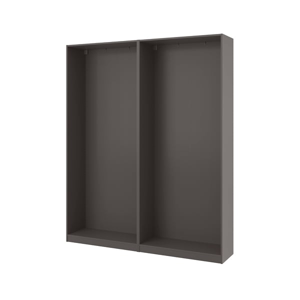 PAX 2 wardrobe frames, dark grey, 200x35x236 cm