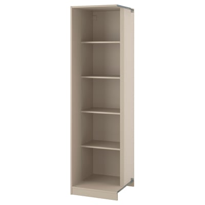 PAX Add-on corner unit with 4 shelves, grey-beige, 53x58x201 cm