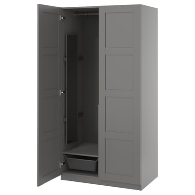 PAX / BERGSBO Wardrobe combination, dark grey/dark grey, 100x60x201 cm