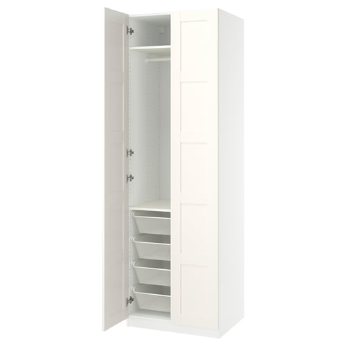 PAX / BERGSBO Wardrobe combination, white white/white, 75x60x236 cm