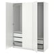 PAX / FARDAL Wardrobe, white/high-gloss/white, 150x60x201 cm