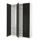 PAX / FLISBERGET Wardrobe combination, white/anthracite, 150x60x236 cm