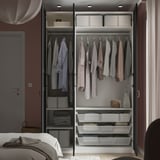 PAX / FLISBERGET Wardrobe combination, white/anthracite, 150x60x236 cm