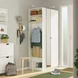 PAX / FORSAND/ÅHEIM Wardrobe combination, white mirror glass/white, 95x60x201 cm