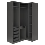 PAX / FYRUDDEN Corner wardrobe, dark grey/blue, 161/111x236 cm