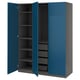 PAX / FYRUDDEN Wardrobe combination, dark grey/blue, 150x60x201 cm