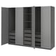 Option: PAX / GULLABERG Wardrobe combination, dark grey/grey, 250x60x201 cm
