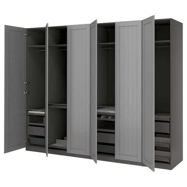 PAX / GULLABERG Wardrobe combination, dark grey/grey, 300x60x236 cm