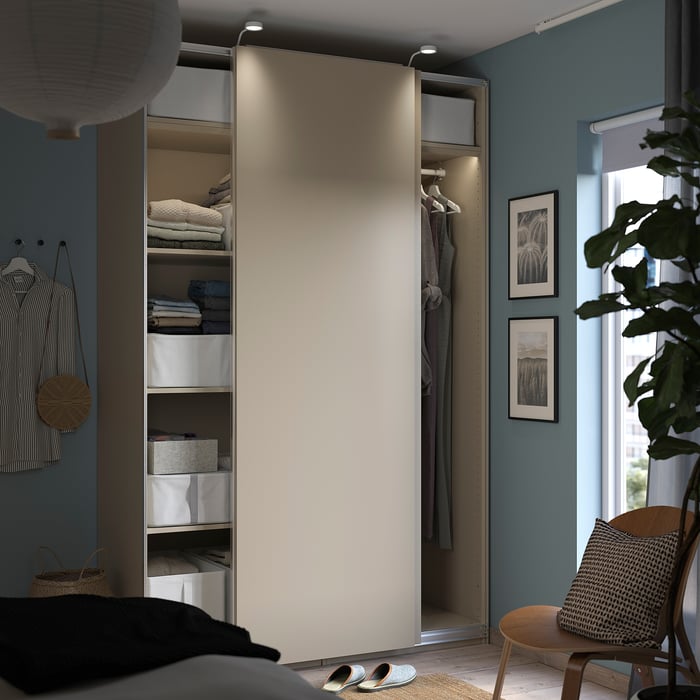 PAX / HASVIK Wardrobe, beige/beige, 150x66x236 cm IKEA
