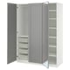 PAX / KAMMARTORP/GULLABERG Wardrobe combination, white/mirror glass grey, 150x60x201 cm