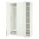 PAX / LINNABERG/ÅHEIM Wardrobe combination, white patterned/mirror glass, 150x58x236 cm