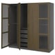 PAX / TONSTAD Wardrobe combination, dark grey brown/stained oak veneer glass, 200x60x201 cm